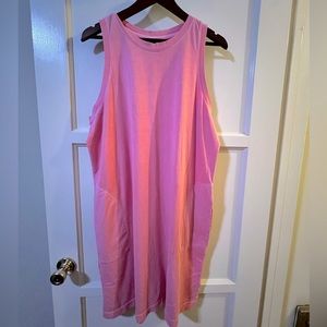 Sleeveless Pink Cotton Dress with Pockets - XL
